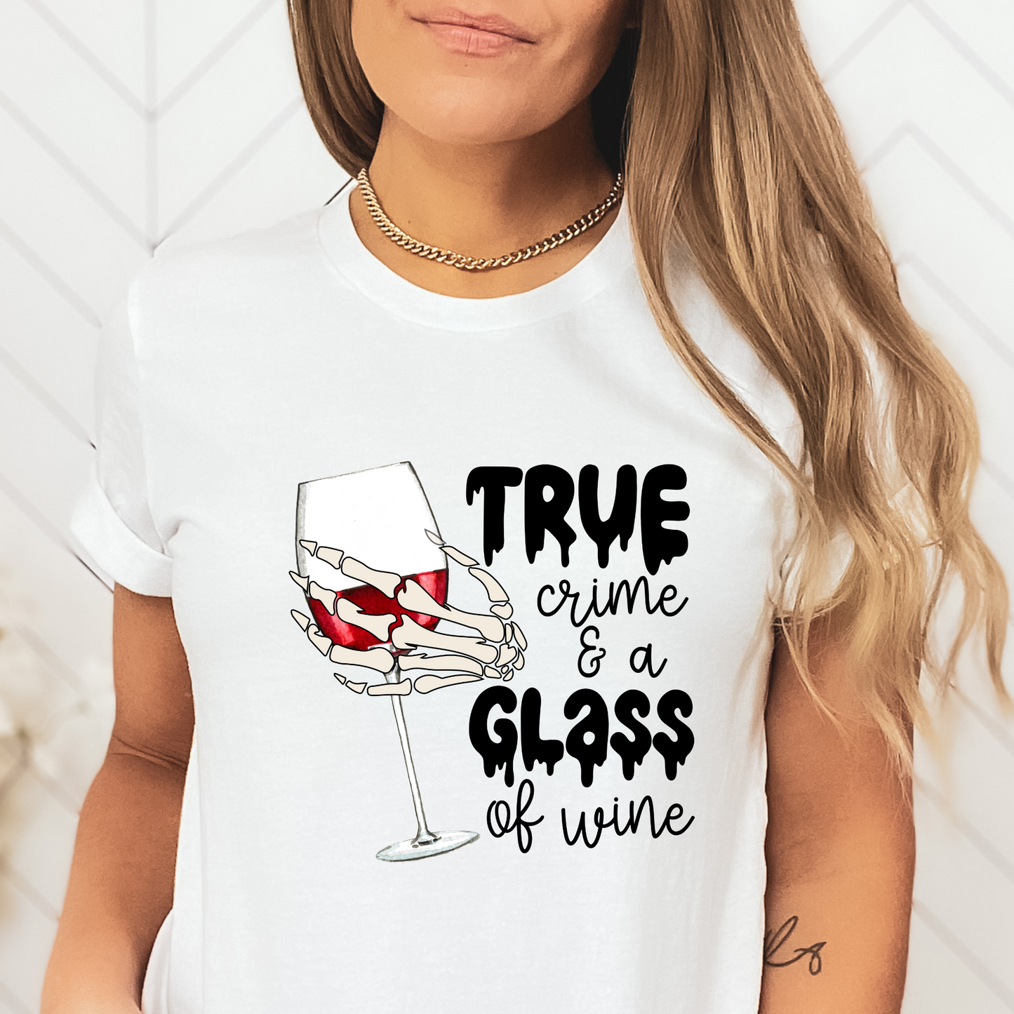 True Crime and a Glass of Wine Shirt, Wine Shirt, True Crime Shirt, Crime Shirt, Womens Clothing, Funny Shirt