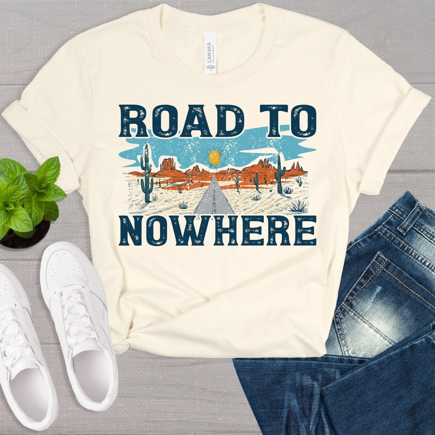 Road to Nowhere Shirt, Travel Shirt, Western Shirt, Country Shirt, Womens Shirt, Road Trip, Desert Shirt, Cowboy Shirt