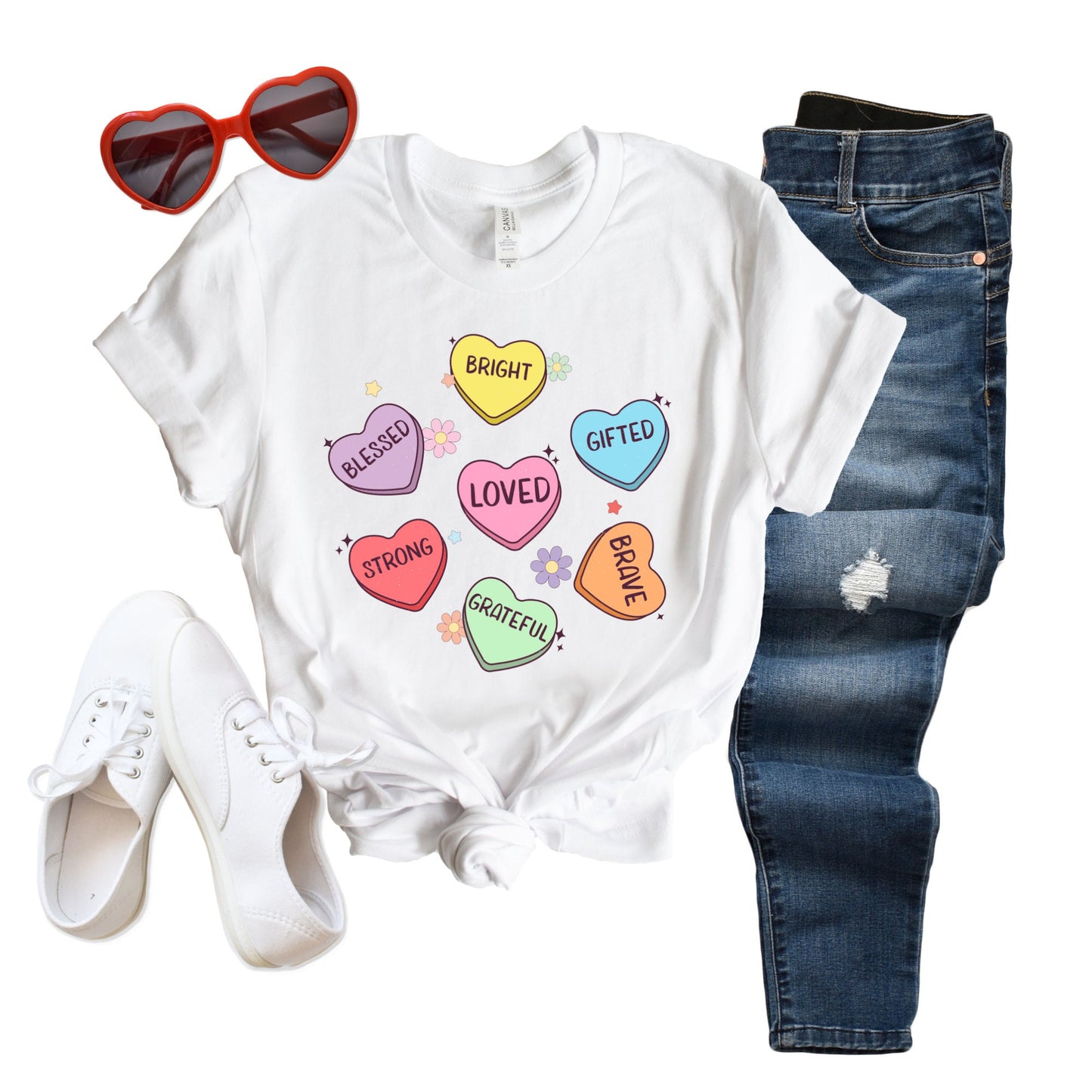 Heart Candy Shirt, Love Heart shirt, Valentines Day shirt, Candy Hearts Shirt