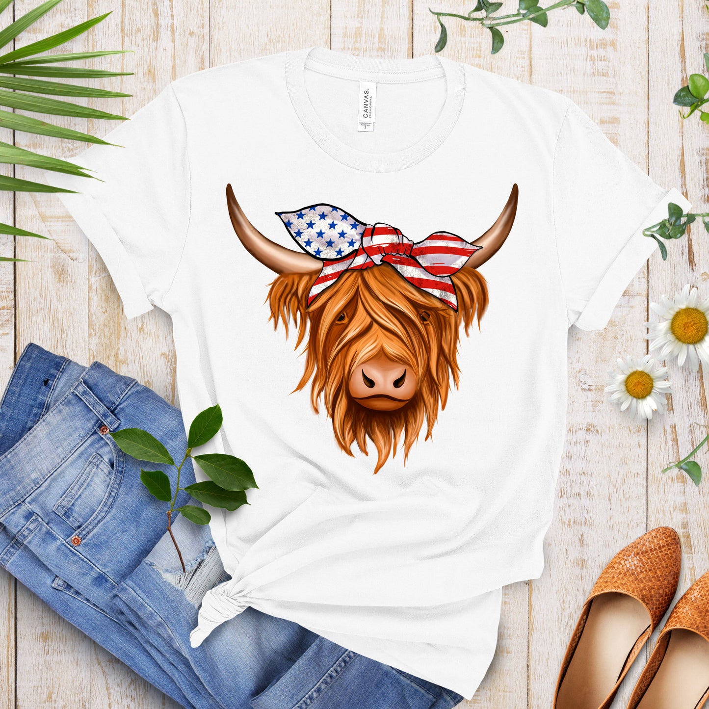 Highland Cow Shirt, Cow Shirt, Red White Blue, Animal Shirt, Funny, Farming Shirt, Farmer Shirt, Cow Girl, Dairy Farm, Cow Shirts for Women