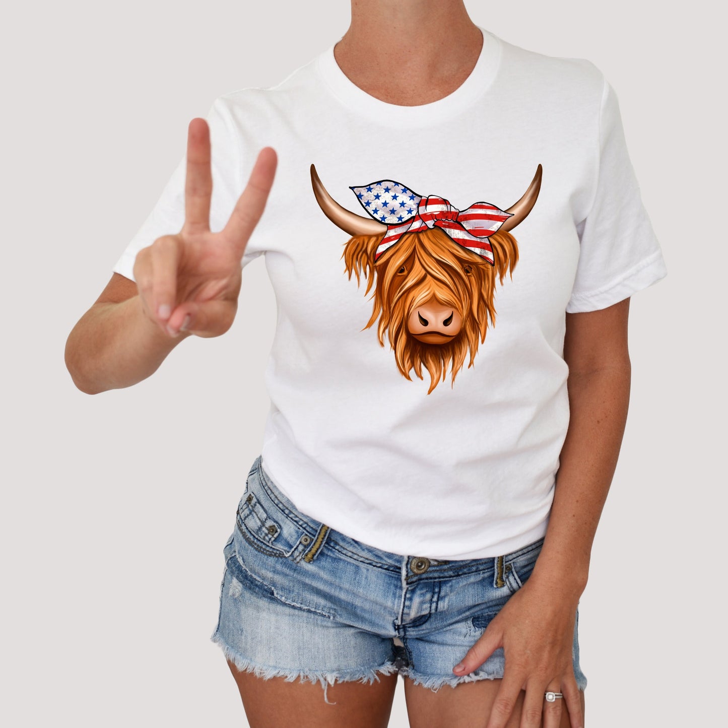 Highland Cow Shirt, Cow Shirt, Red White Blue, Animal Shirt, Funny, Farming Shirt, Farmer Shirt, Cow Girl, Dairy Farm, Cow Shirts for Women