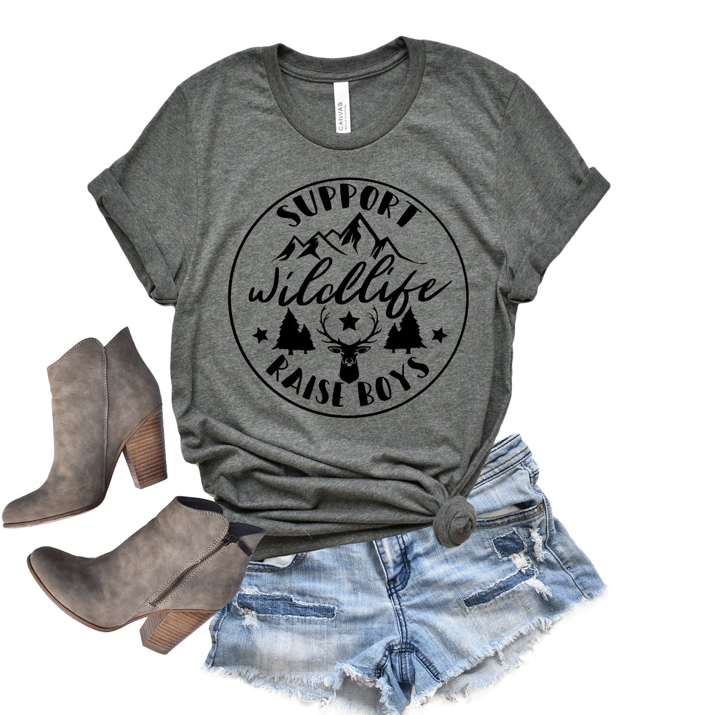 Raise Boys Shirt, Wildlife Shirt, Boy Mom Shirt, Mom Shirt, Mama Shirt, Western Shirt, Country Shirt, Womens Shirt