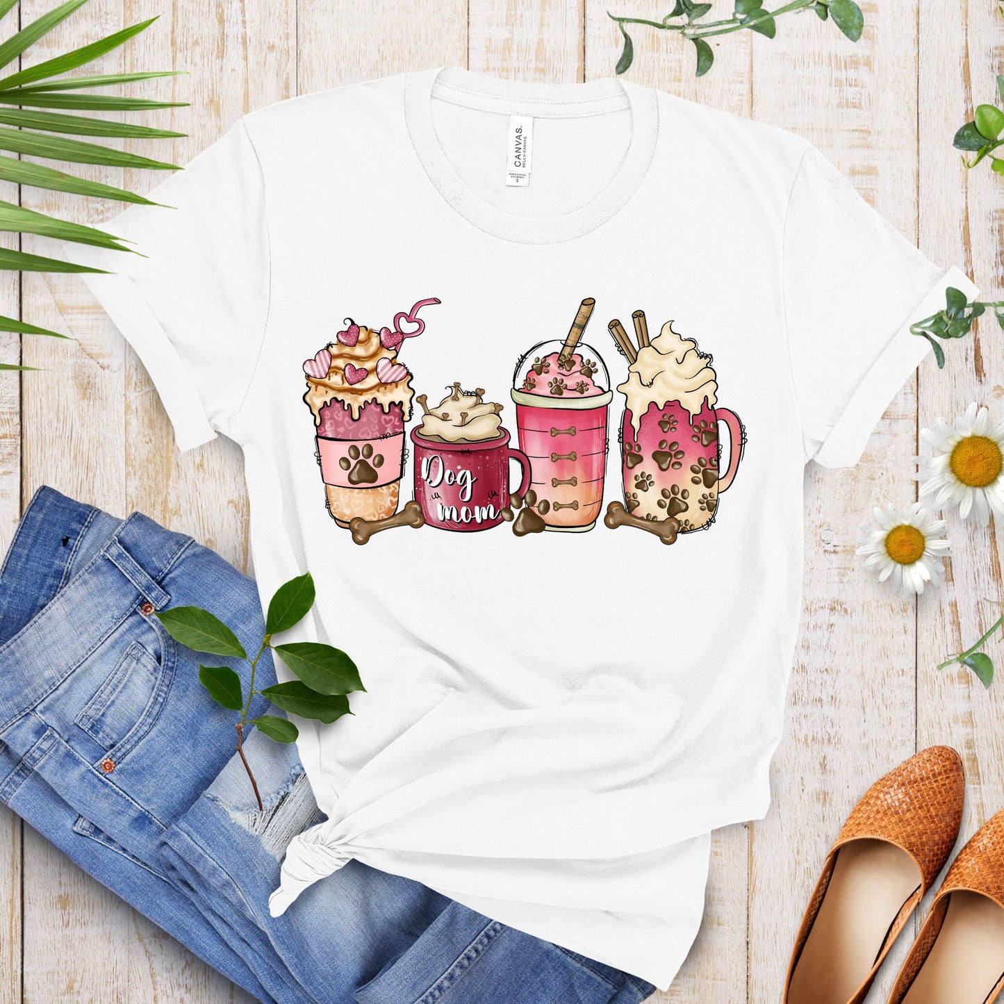 Coffee And Dog Shirt, Dog Mom, Dog Love shirt, Animal shirt, Animal Lover Tee, Love Paw, Dog Paw Gift, Gift for Dog Lover, Dog shirt
