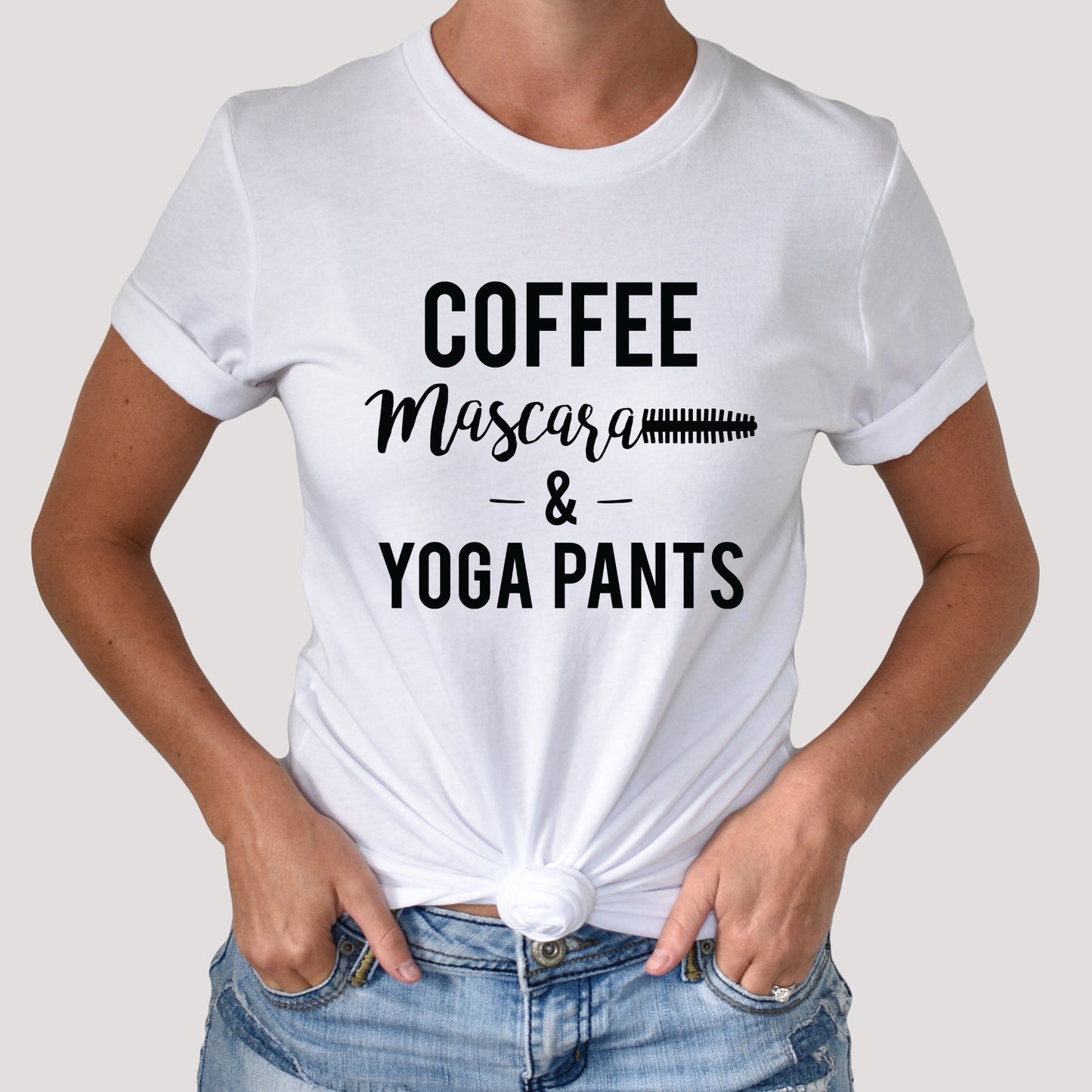 Coffee Mascara Yoga Shirt, Funny Shirt, Sarcastic Shirt, Cute Shirt, Tee, Womens Shirt, Mom Shirt, Gift