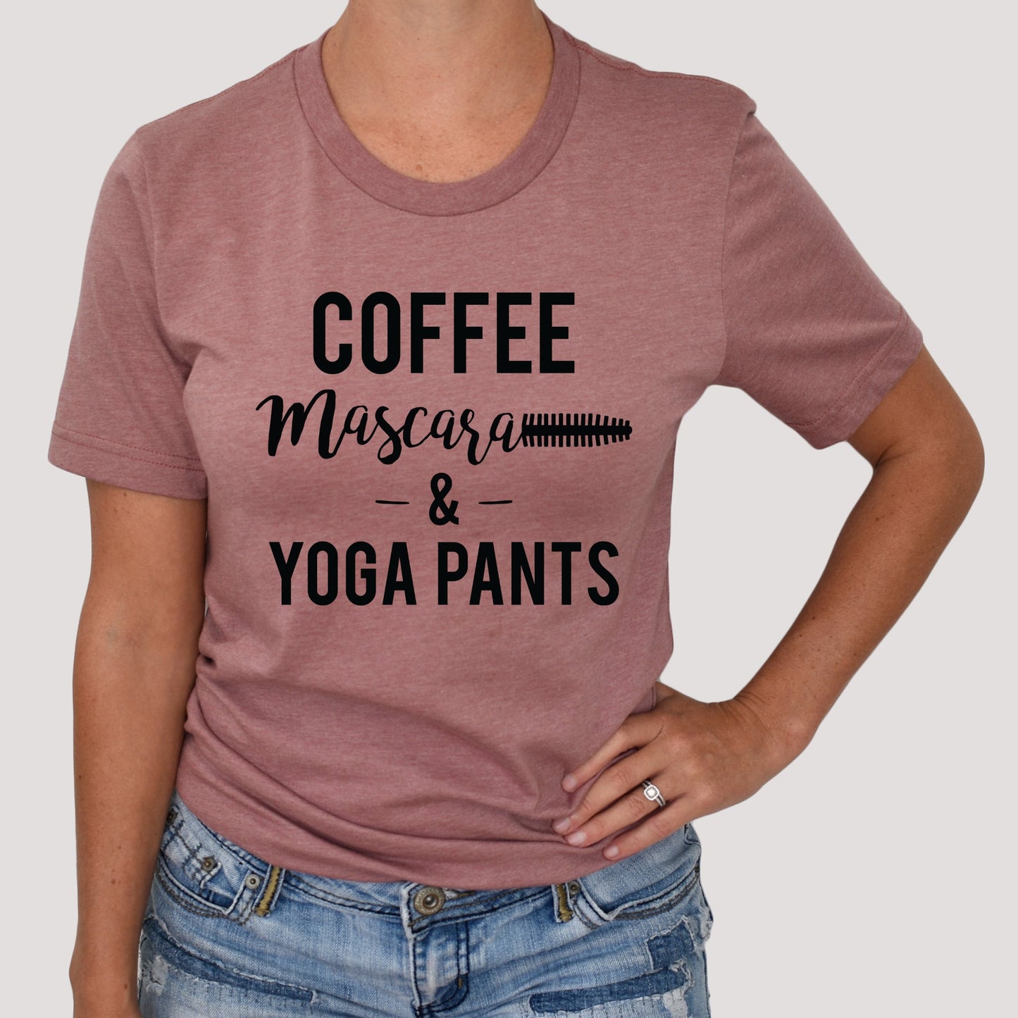 Coffee Mascara Yoga Shirt, Funny Shirt, Sarcastic Shirt, Cute Shirt, Tee, Womens Shirt, Mom Shirt, Gift