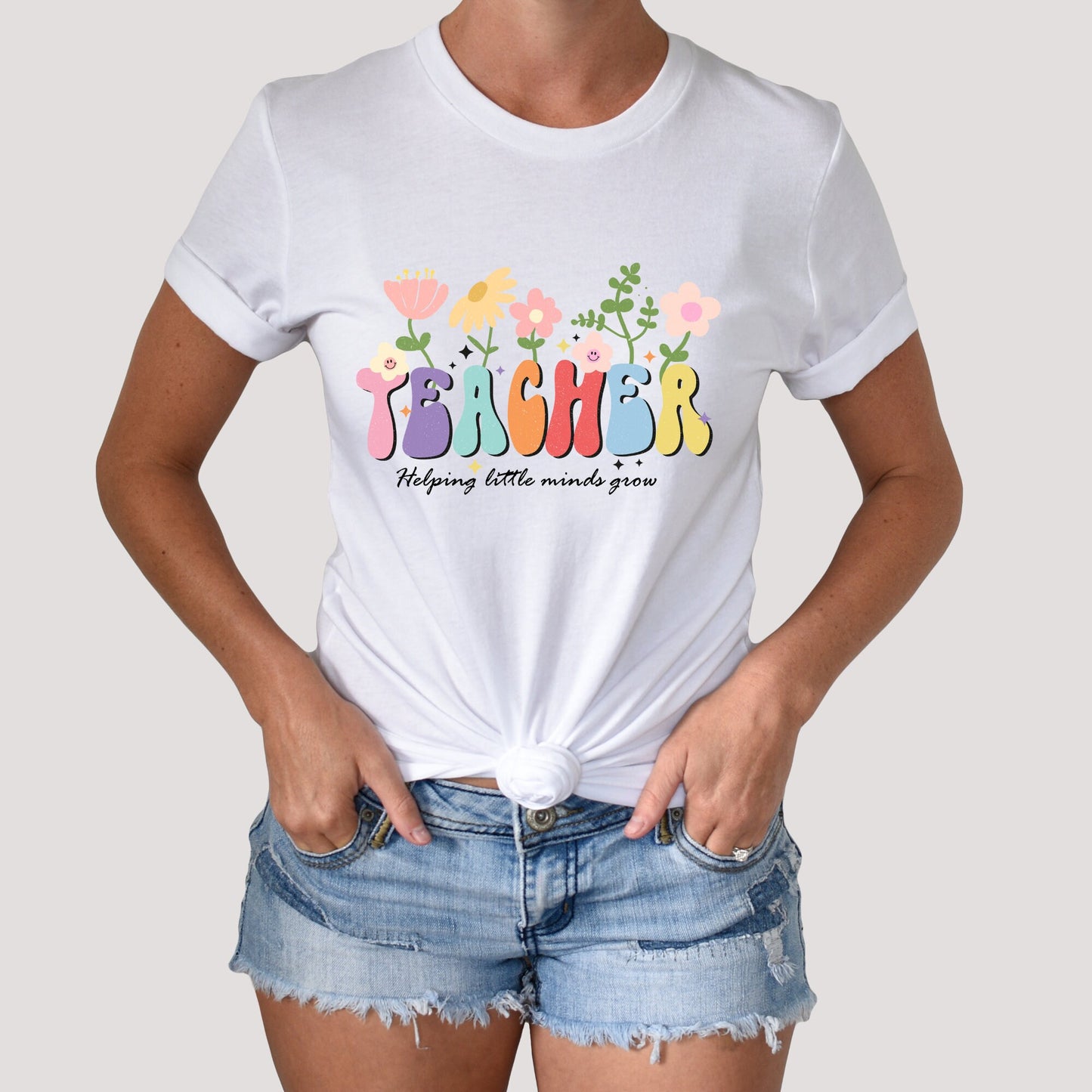 Teacher Helping Little Minds Grow Shirt, Teacher Shirt, Daycare Shirt, Back to School Shirt, Flower Shirt, School Shirt, Gift