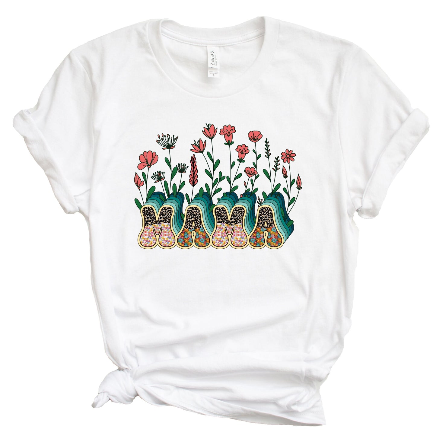 MAMA shirt, Mother's Day Gift, Mommy Shirt, New Mom Gift, Gift for Mother, Mama Shirt, Womens Clothing, Mom Tee, Floral, Flowers