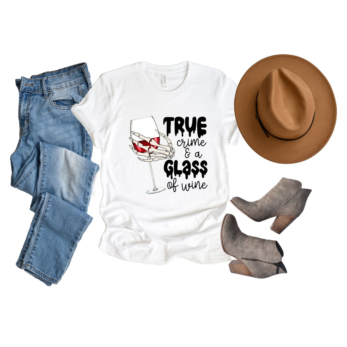 True Crime and a Glass of Wine Shirt, Wine Shirt, True Crime Shirt, Crime Shirt, Womens Clothing, Funny Shirt