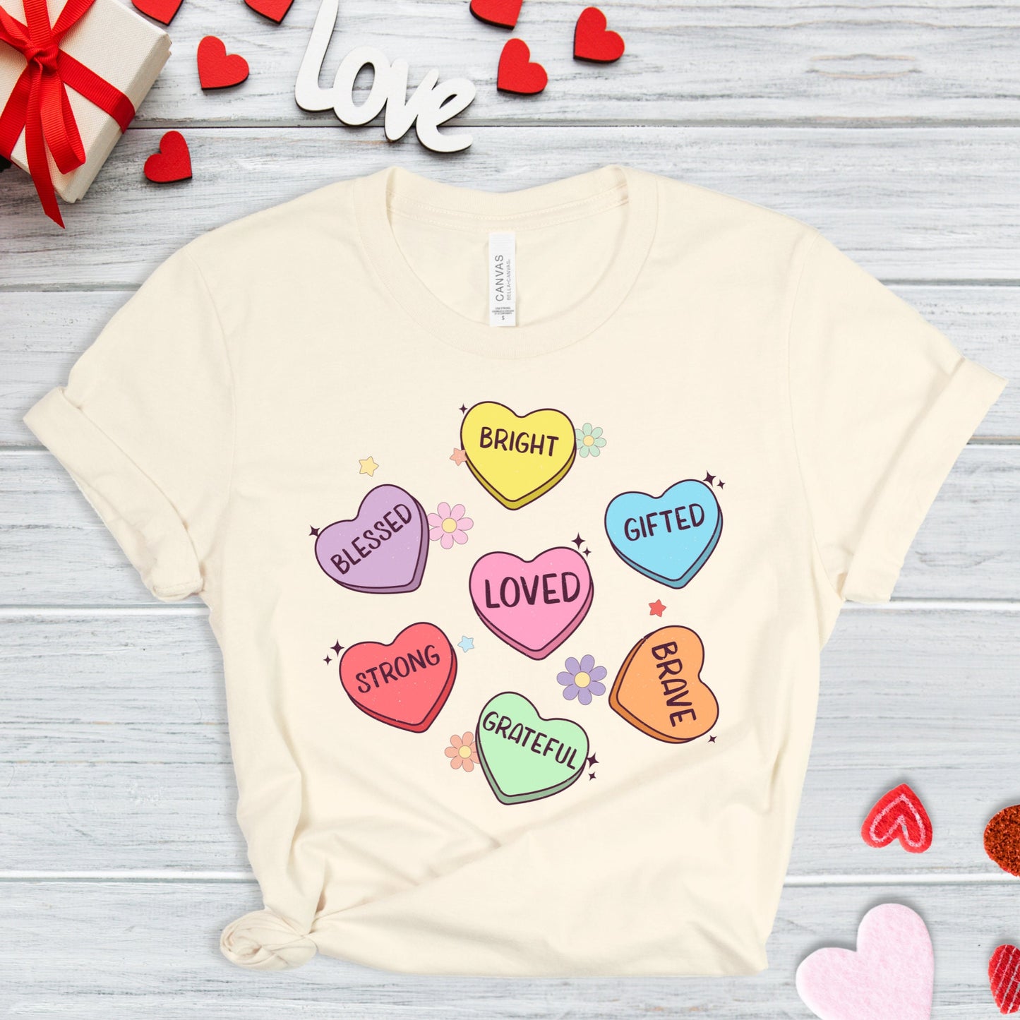 Heart Candy Shirt, Love Heart shirt, Valentines Day shirt, Candy Hearts Shirt