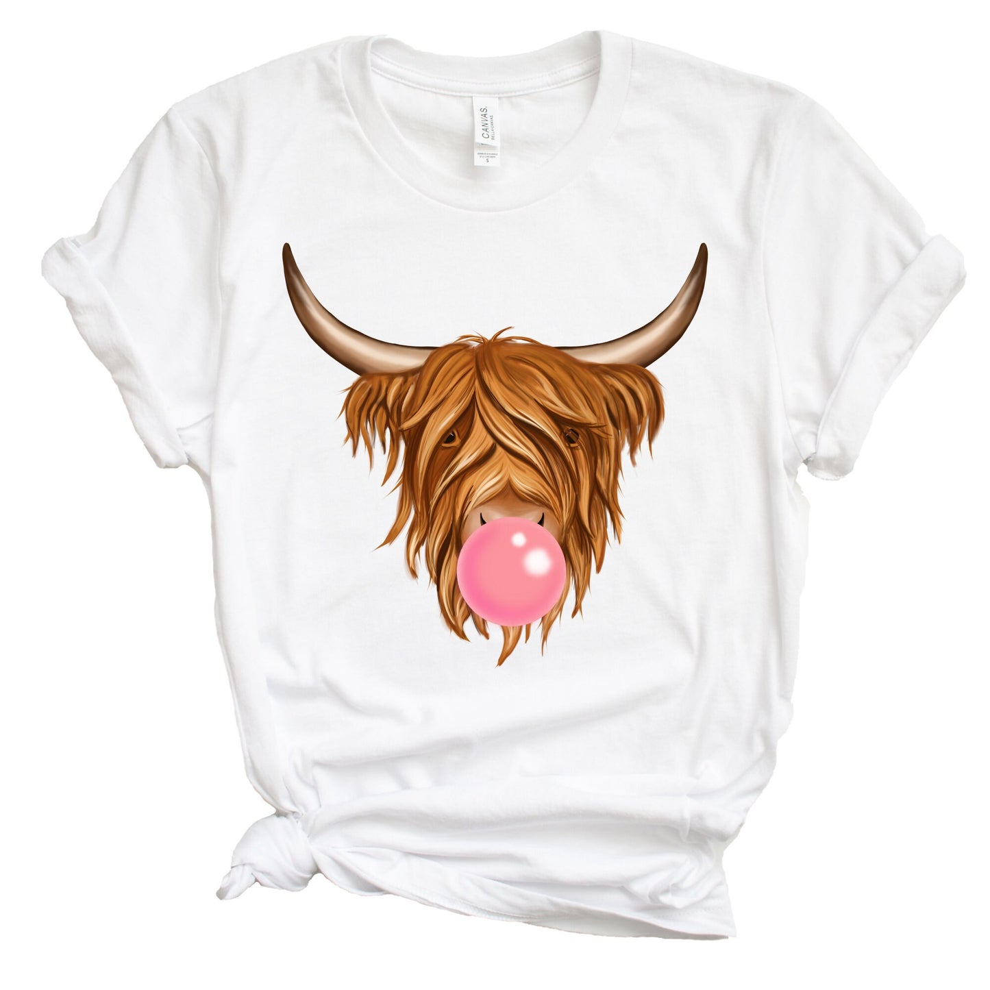 Highland Cow Shirt, Bubble Gum, Cow Shirt, Animal Shirt, Funny, Farming Shirt, Farmer Shirt, Cow Girl, Dairy Farm, Cow Shirts for Women