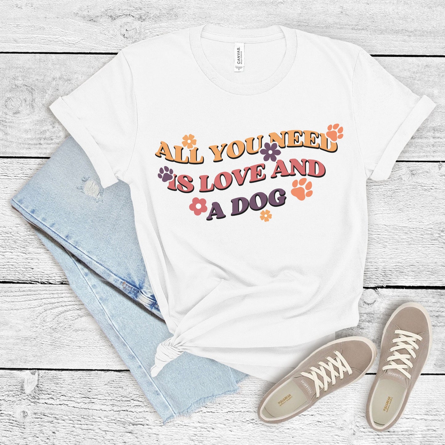 Love And A Dog Shirt, Dog Rescue Shirt, Dog Love shirt, Animal shirt, Animal Lover Tee, Love Paw, Dog Paw Gift, Gift for Dog Lover, Dog Tee