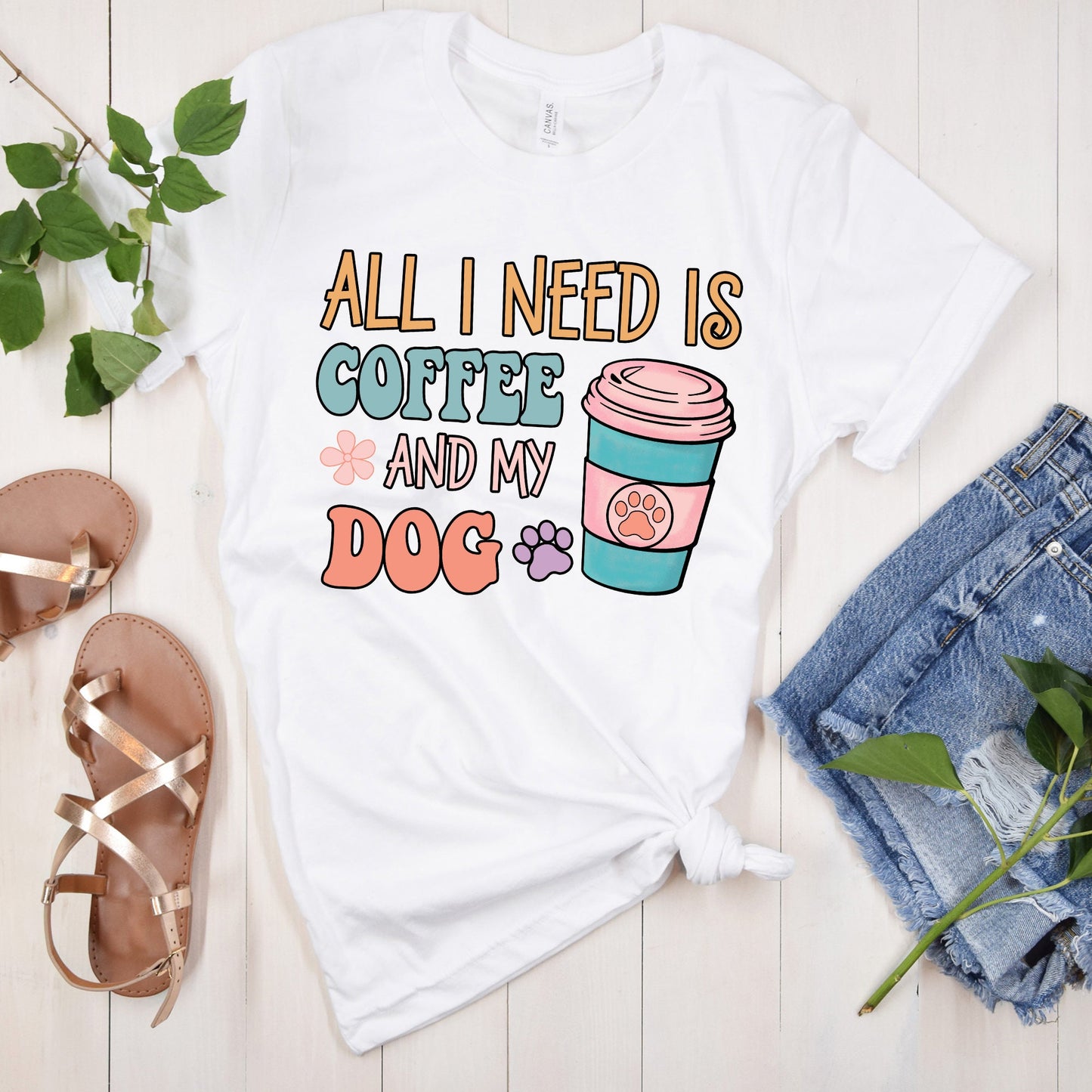 Coffee And Dog Shirt, Dog Love shirt, Animal shirt, Animal Lover Tee, Love Paw, Dog Paw Gift, Gift for Dog Lover, Dog shirt