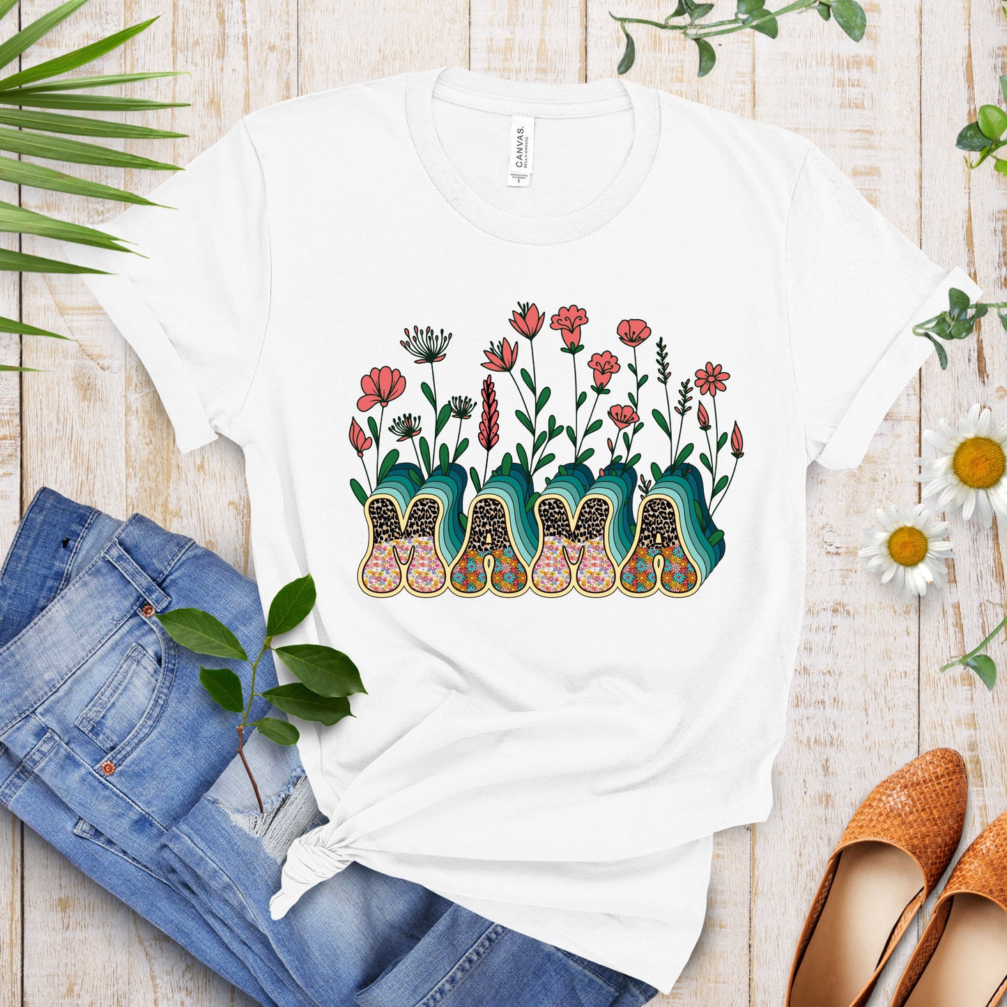 MAMA shirt, Mother's Day Gift, Mommy Shirt, New Mom Gift, Gift for Mother, Mama Shirt, Womens Clothing, Mom Tee, Floral, Flowers