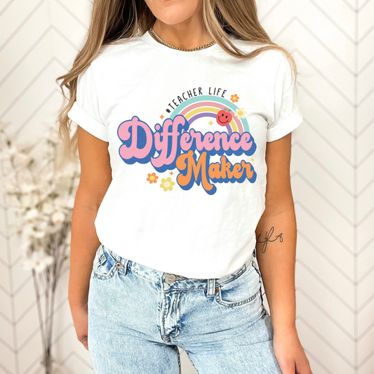 Teacher Difference Maker Shirt, Teacher Shirt, Daycare Shirt, Back to School Shirt, School Shirt, Gift