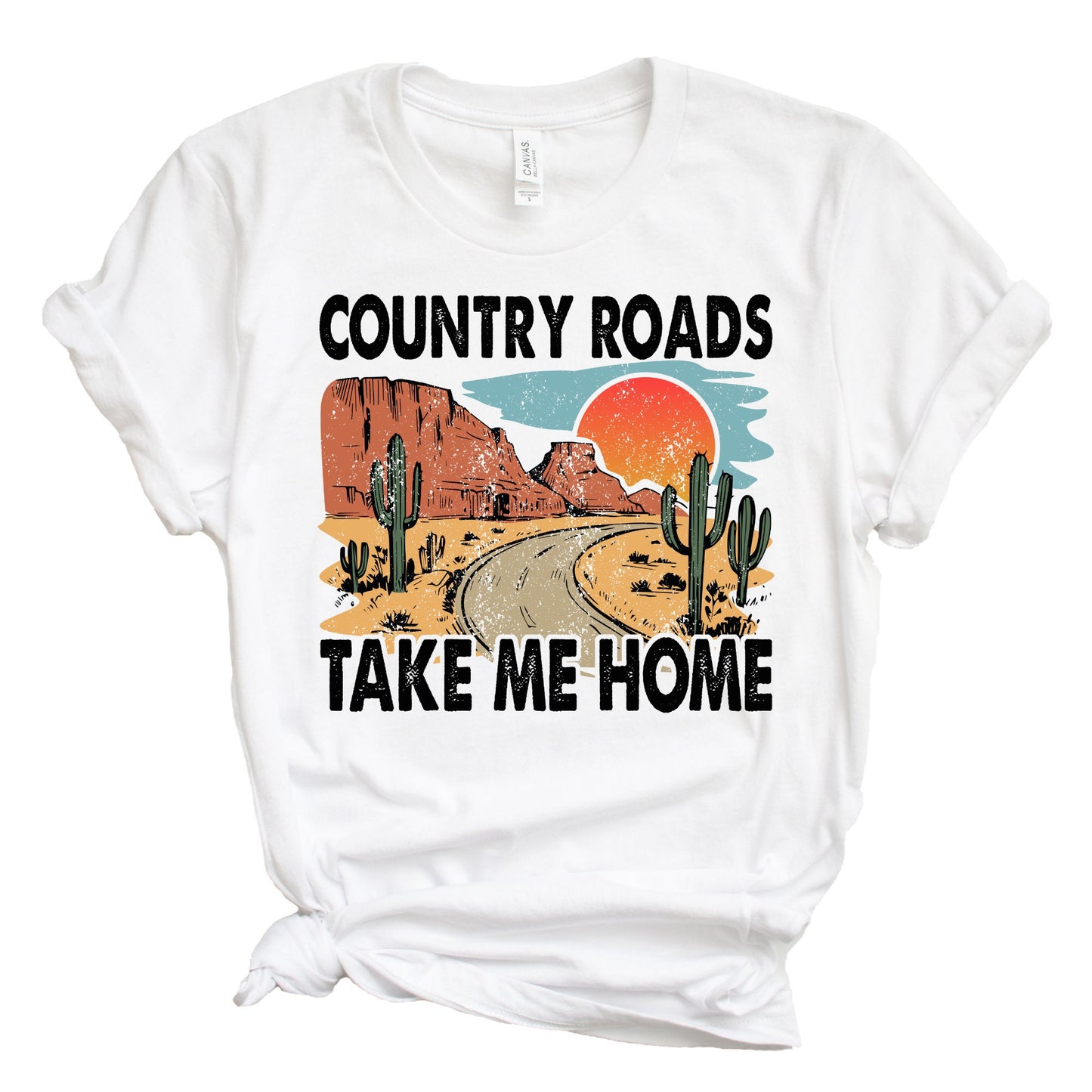 Country Roads Shirt, Western Shirt, Country Shirt, Womens Shirt, Road Trip, Desert Shirt, Cowboy Shirt