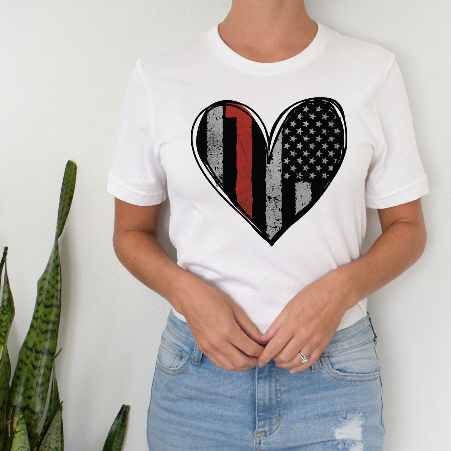 Firefighter Love Shirt, Support Firefighters, Love, Red Heart Shirt