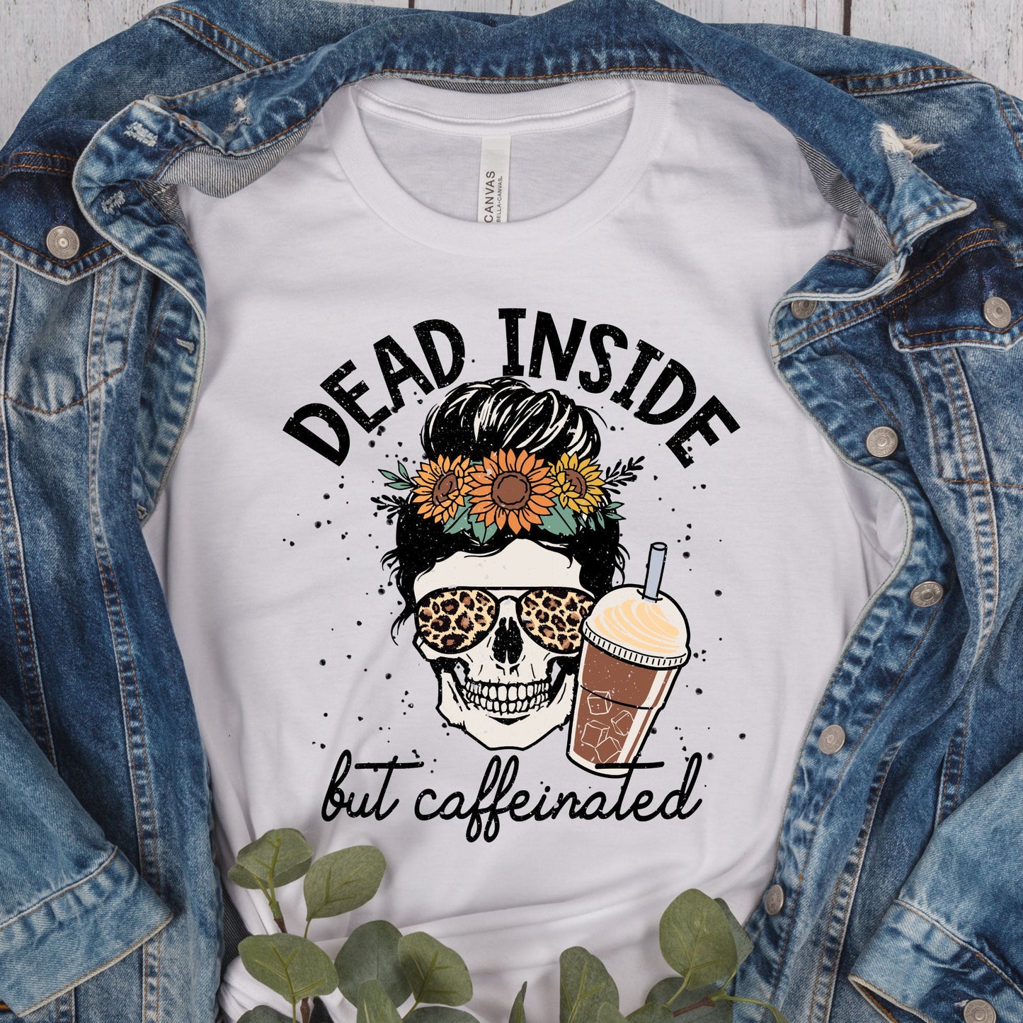 Dead Inside Skeleton Shirt, Coffee Shirt, Love Coffee, Funny Shirt, Sarcastic
