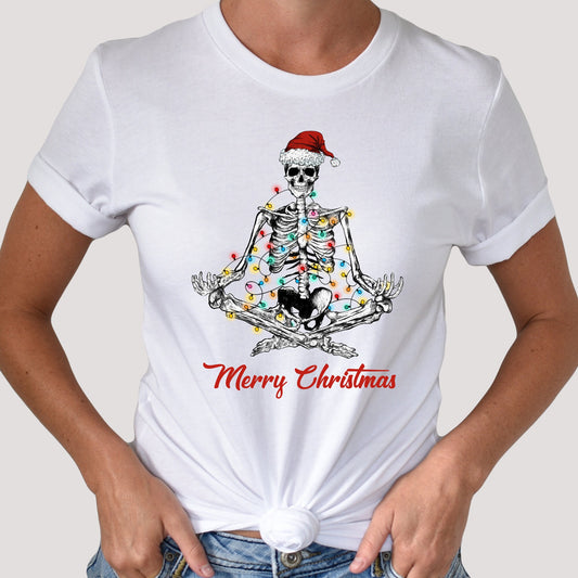 Christmas Skeleton Shirt, Christmas Joy, Funny, Christmas Lights, Dead