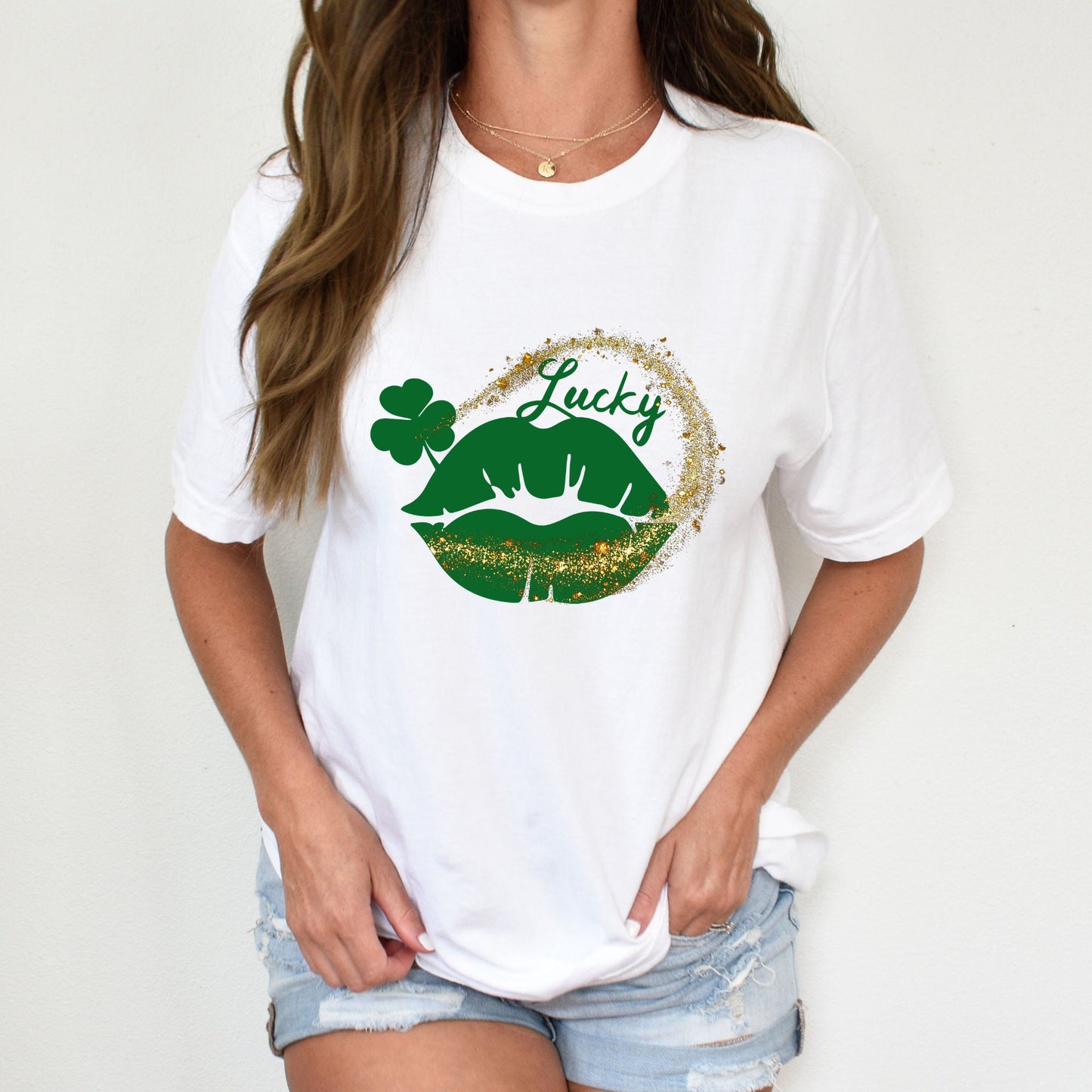 Feeling Lucky Shirt, St Patrick's Day Shirt, Irish Shirt, Lucky Shirt, Irish Heart, Kiss, Lips, Lucky