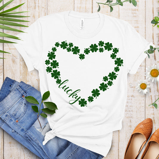 Lucky Saint Patricks Day Shirt, Lucky Shirt, Lucky Heart Shirt, Love Shirt, Womens Shirt, Gift, St Patricks Day Shirt, Irish Shirt