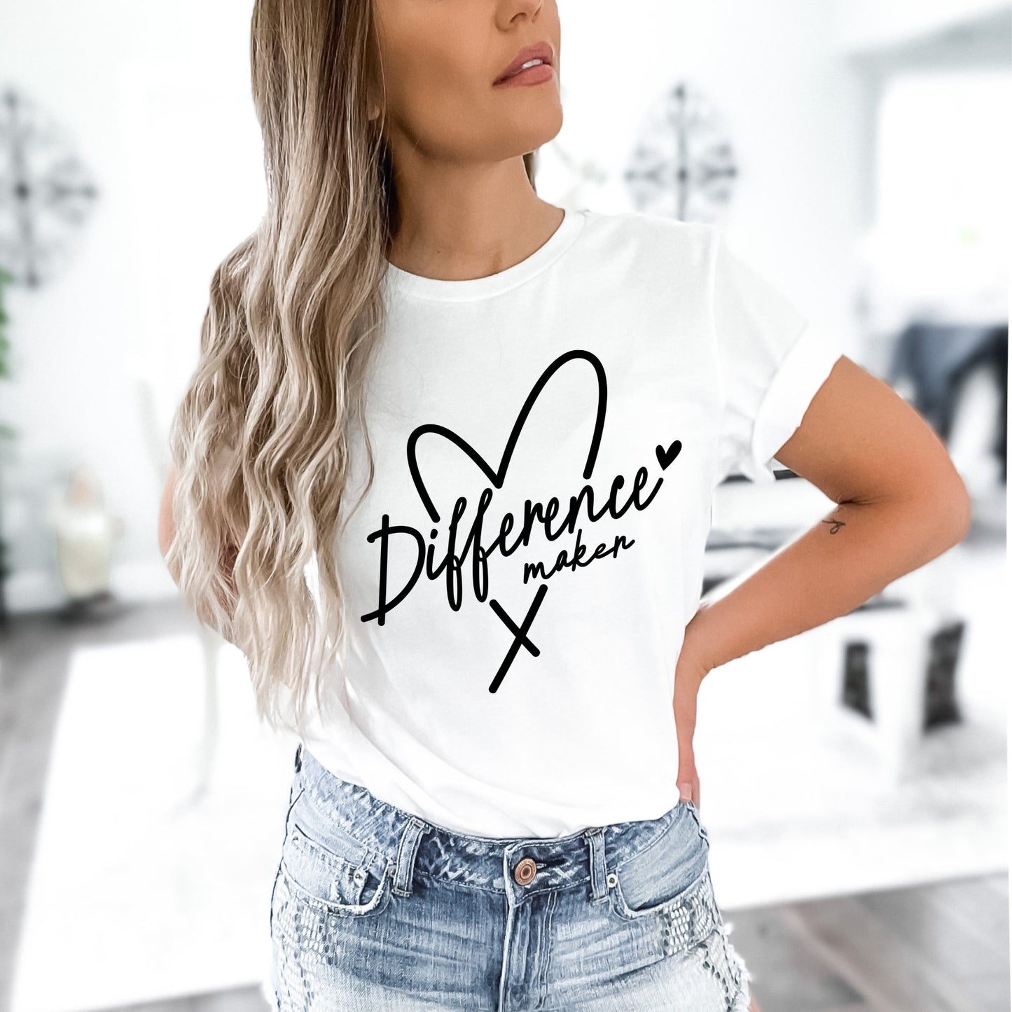 Difference Maker Heart Shirt, Teacher Shirt, Mom Shirt, Love Shirt, Difference Maker Shirt, Teacher Gift, Mom Gift