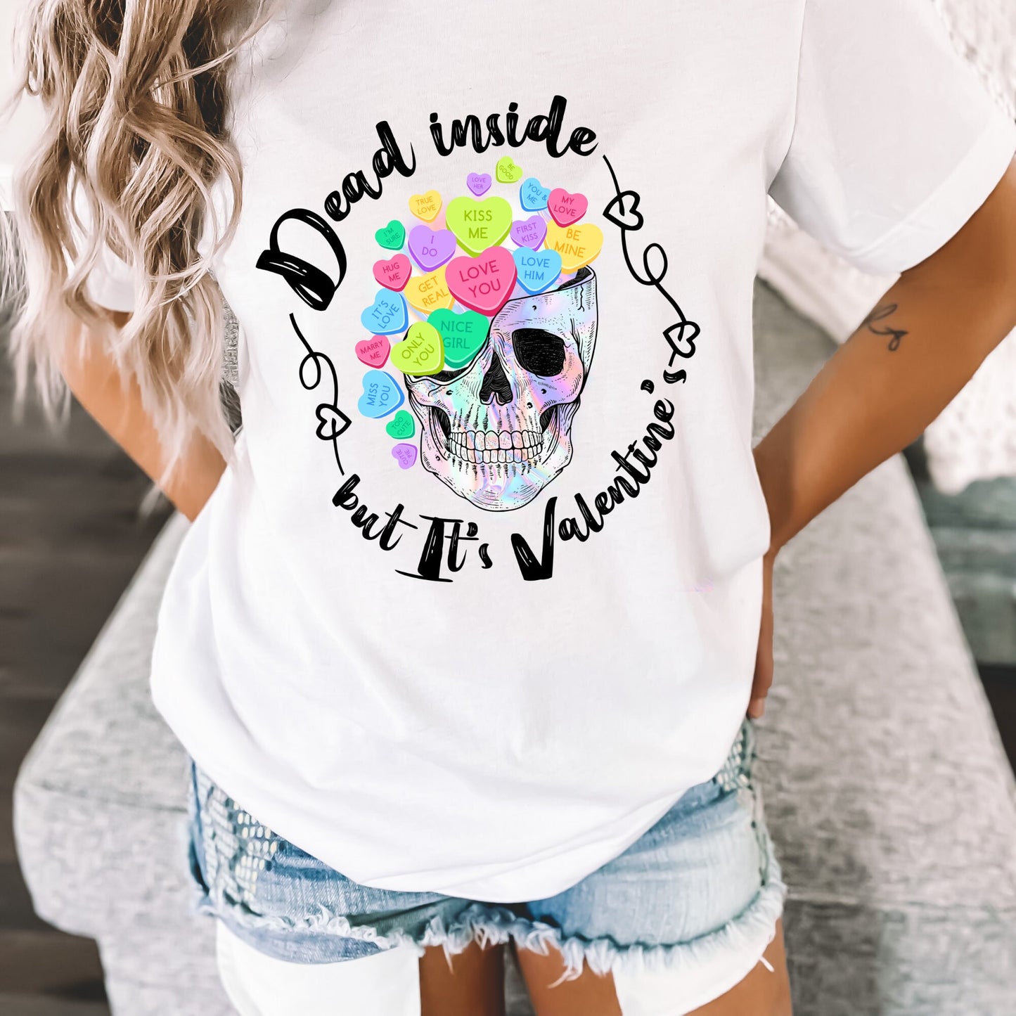 Dead Inside Valentines Shirt, Velentines Shirt, Love, Heart Candy, Skeleton Shirt