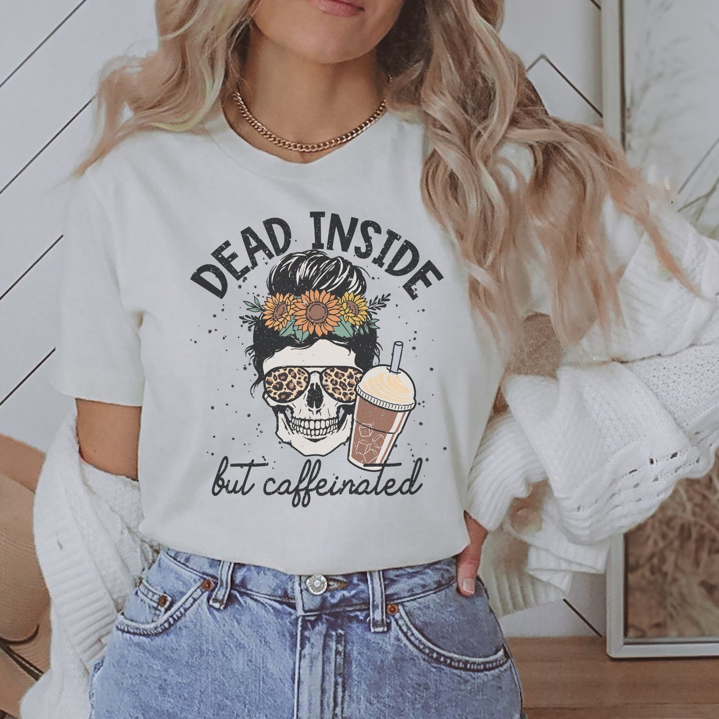 Dead Inside Skeleton Shirt, Coffee Shirt, Love Coffee, Funny Shirt, Sarcastic