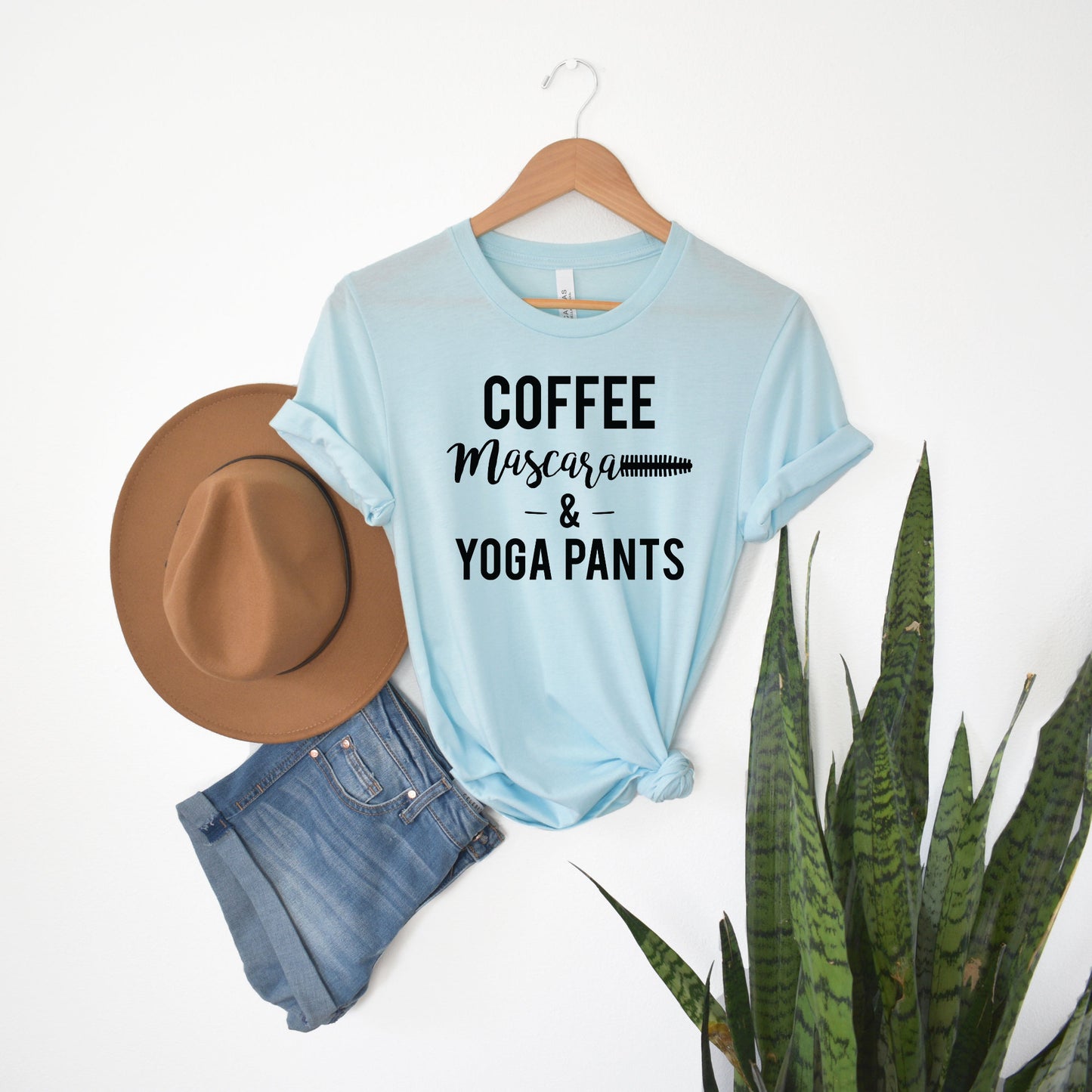 Coffee Mascara Yoga Shirt, Funny Shirt, Sarcastic Shirt, Cute Shirt, Tee, Womens Shirt, Mom Shirt, Gift