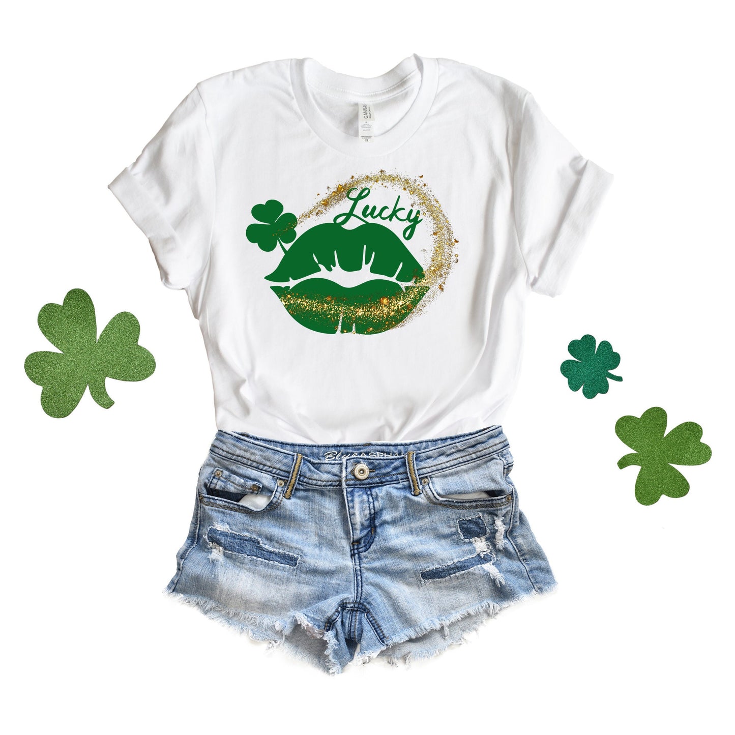 Feeling Lucky Shirt, St Patrick's Day Shirt, Irish Shirt, Lucky Shirt, Irish Heart, Kiss, Lips, Lucky