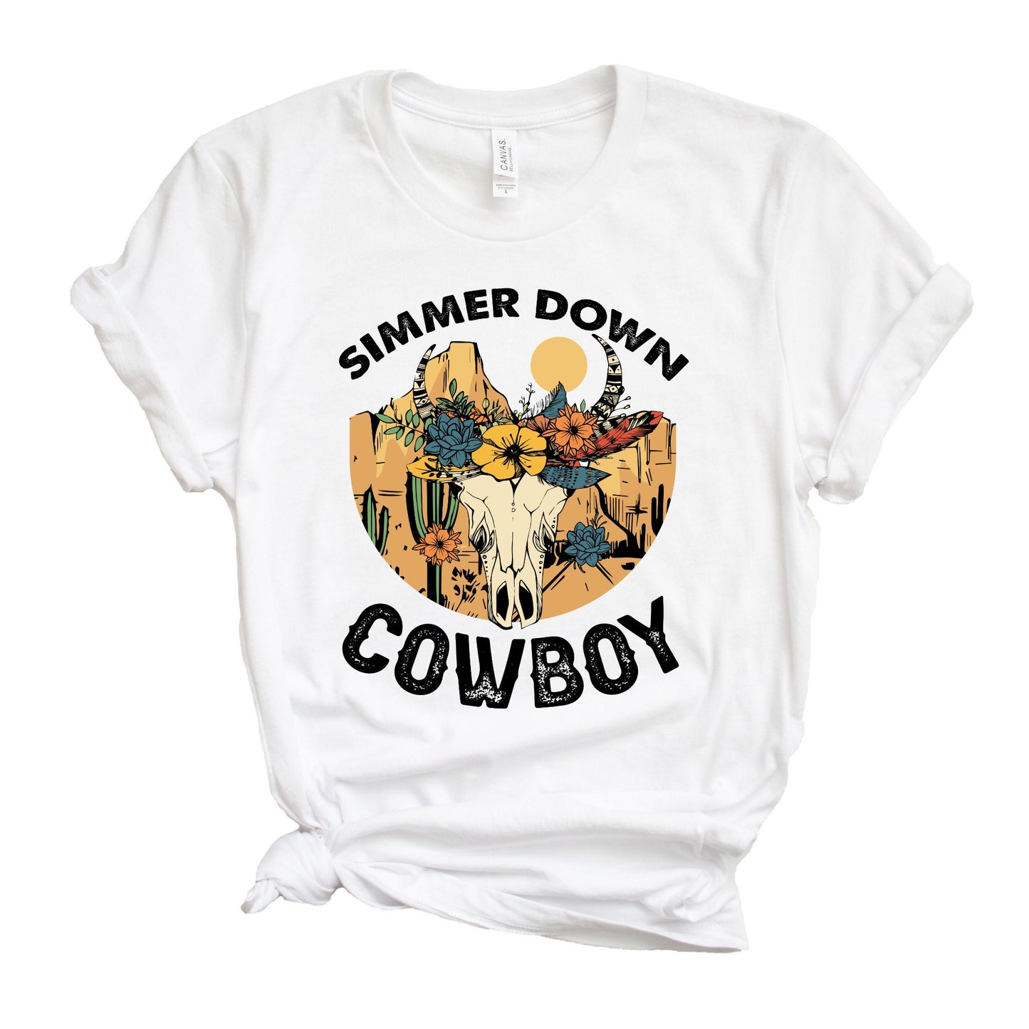 Simmer Down Coyboy Shirt, Western Shirt, Country Shirt, Womens Shirt, Road Trip, Desert Shirt, Cowboy Shirt