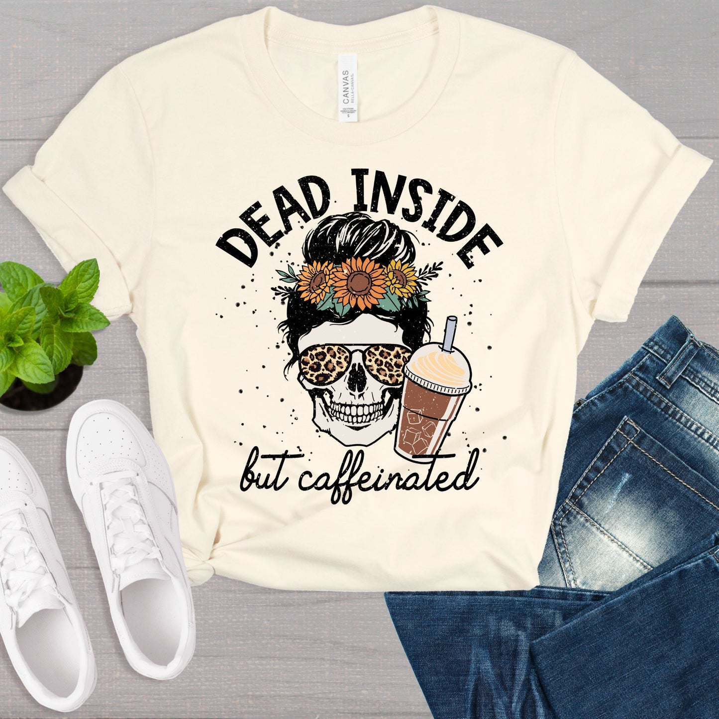 Dead Inside Skeleton Shirt, Coffee Shirt, Love Coffee, Funny Shirt, Sarcastic