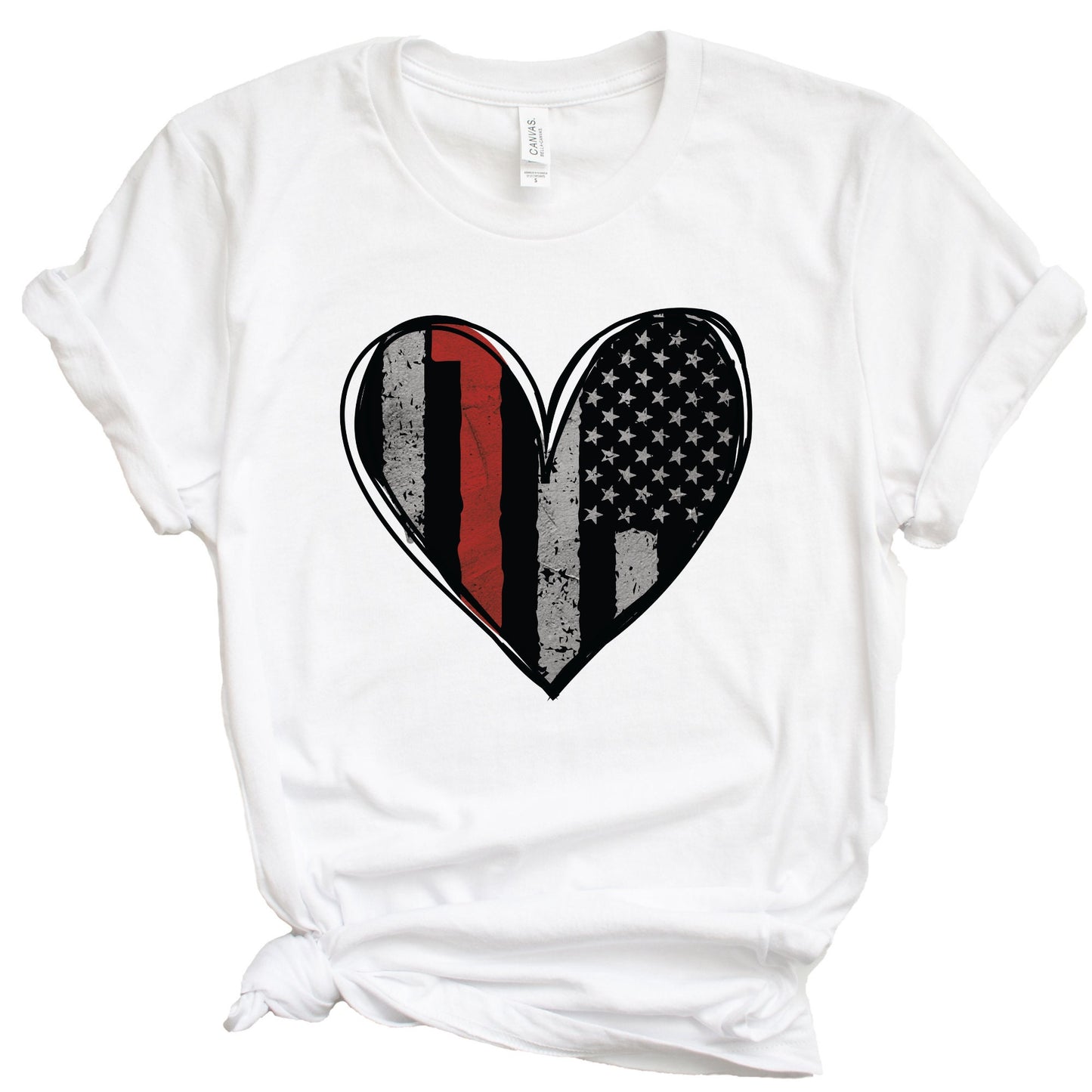 Firefighter Love Shirt, Support Firefighters, Love, Red Heart Shirt
