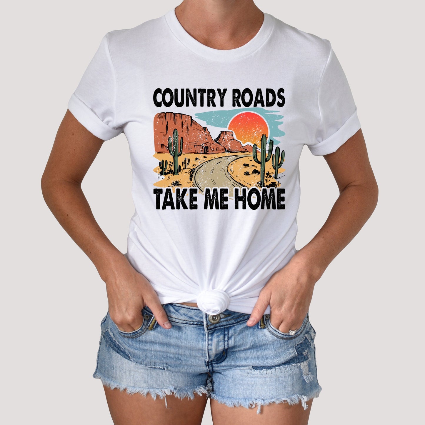 Country Roads Shirt, Western Shirt, Country Shirt, Womens Shirt, Road Trip, Desert Shirt, Cowboy Shirt