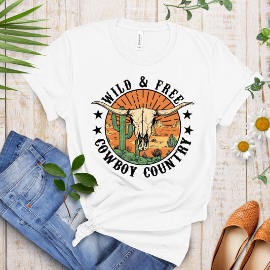 Wild and Free Shirt, Cowboy Country Shirt, Western Shirt, Country Shirt, Womens Shirt,