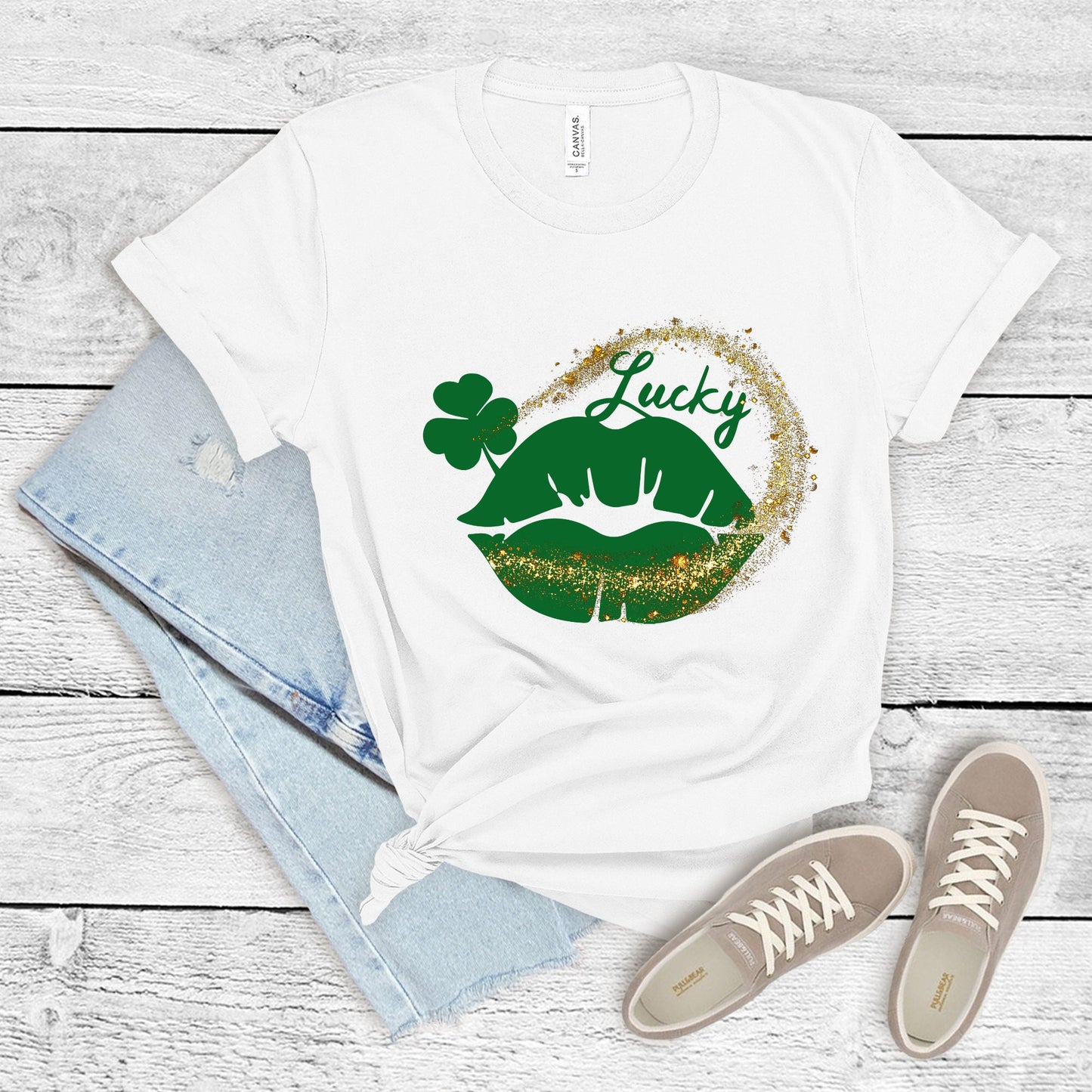 Feeling Lucky Shirt, St Patrick's Day Shirt, Irish Shirt, Lucky Shirt, Irish Heart, Kiss, Lips, Lucky