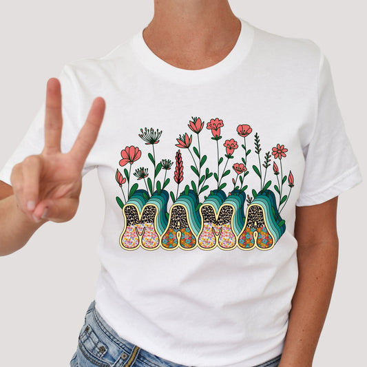 MAMA shirt, Mother's Day Gift, Mommy Shirt, New Mom Gift, Gift for Mother, Mama Shirt, Womens Clothing, Mom Tee, Floral, Flowers