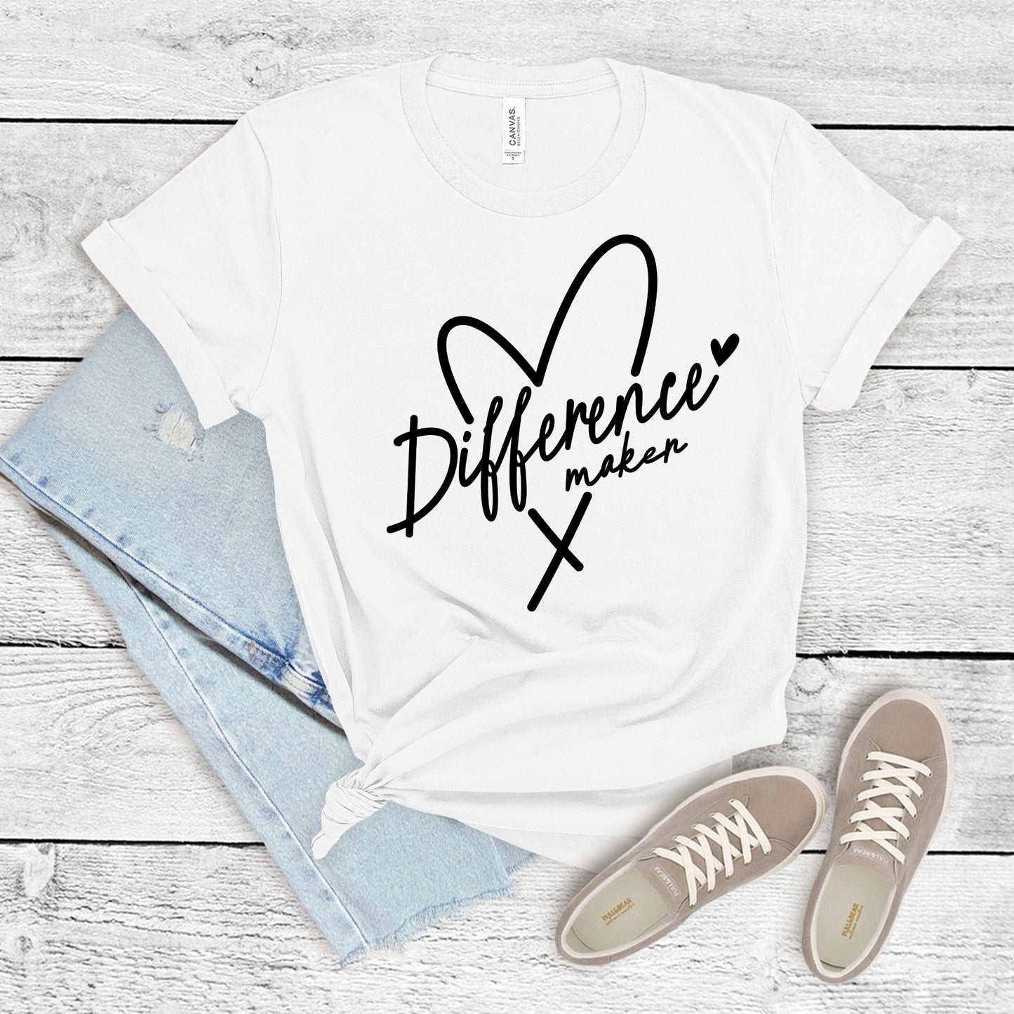 Difference Maker Heart Shirt, Teacher Shirt, Mom Shirt, Love Shirt, Difference Maker Shirt, Teacher Gift, Mom Gift