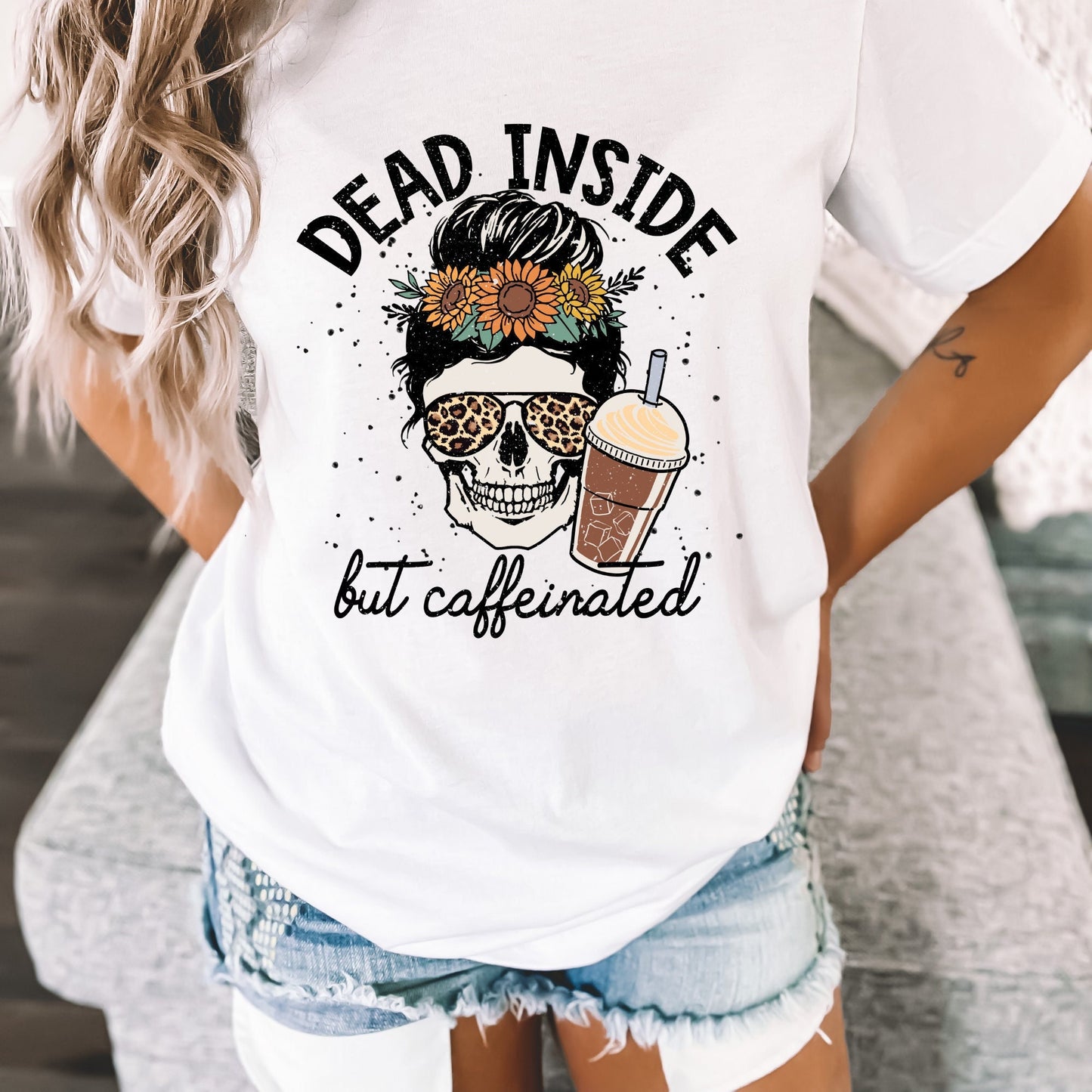 Dead Inside Skeleton Shirt, Coffee Shirt, Love Coffee, Funny Shirt, Sarcastic